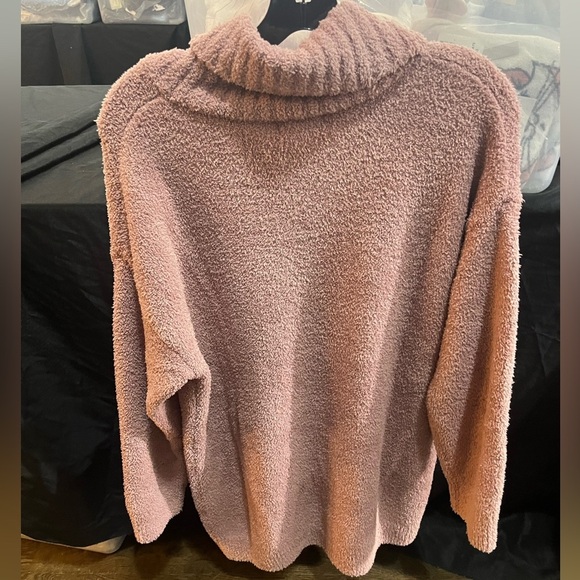NWT BAREFOOT DREAMS COZYCHIC SOLID KNIT PULLOVER SWEATER TUNIC ROSE QUARTZ L - Picture 5 of 7
